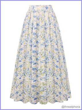 Elastic Waist Pleated A-Line Maxi Skirt with Pockets